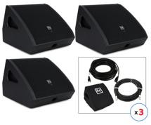 Electro-Voice PXM-12MP 12" Powered Floor Monitors – 3-Pack