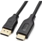Amazon Basics DisplayPort to HDMI Cable – 6 ft, 4K